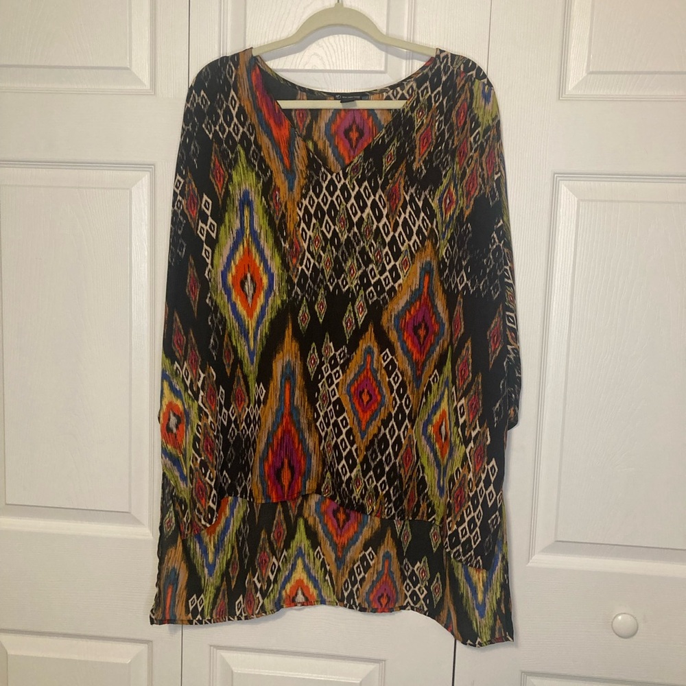 Multicolored Hi-Lo Hem Tunic